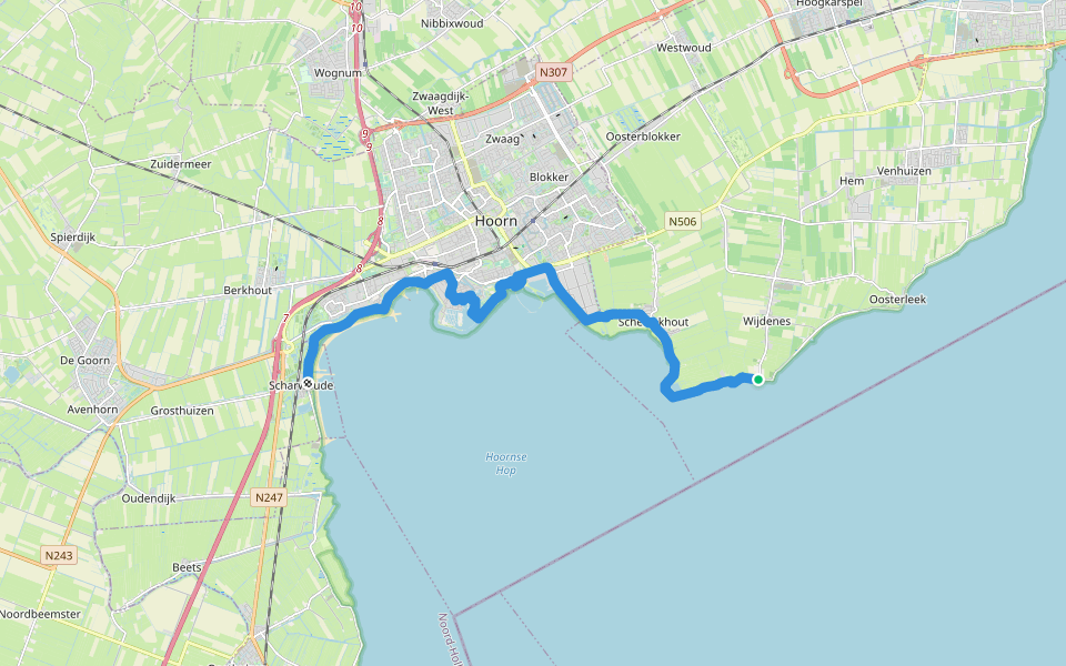 Zuiderzeepad - 02 walking route map in Wijdenes