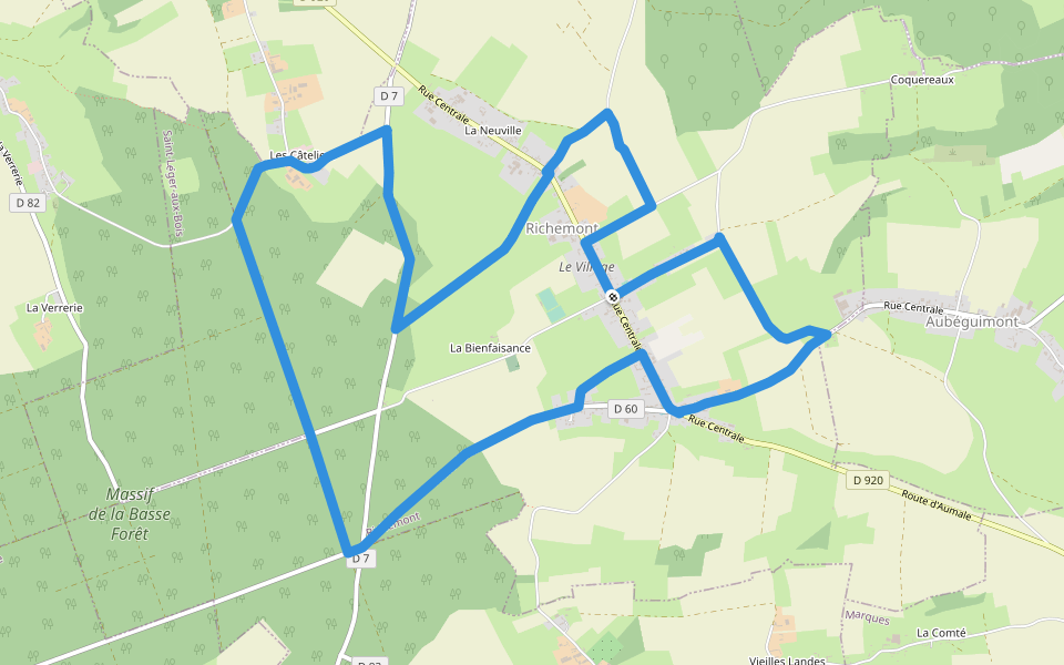 La Bienfaisance walking route map in Richemont