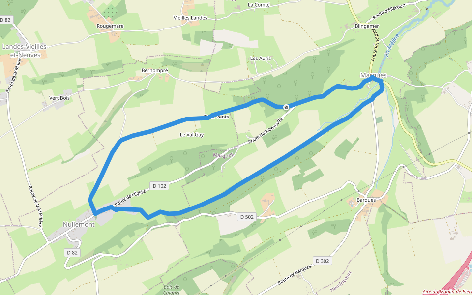 Tous Vents walking route map in Marques