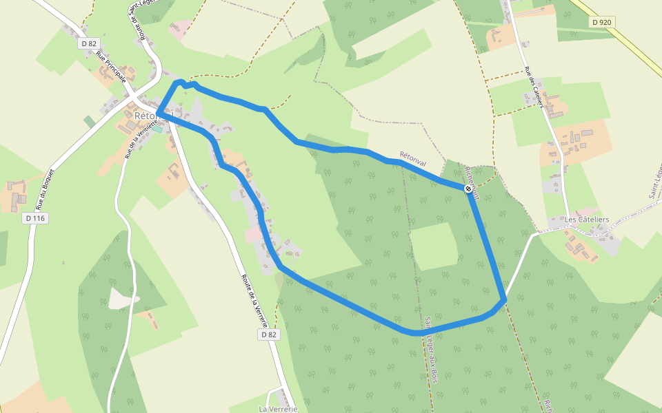 Circuit du Prêtre walking route map in Richemont