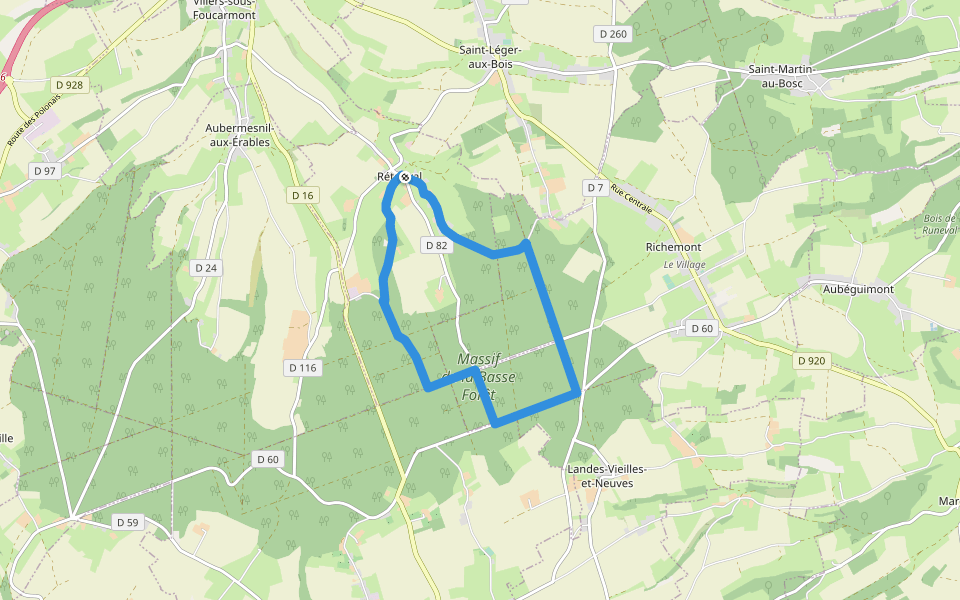 Circuit du Mont Gournoy walking route map in Rétonval