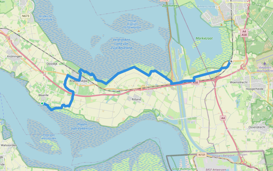 Grenslandpad - 06 walking route map in Waarde