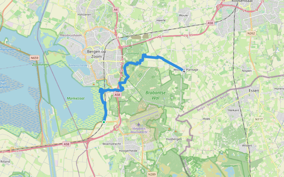 Grenslandpad - 07 walking route map in Woensdrecht