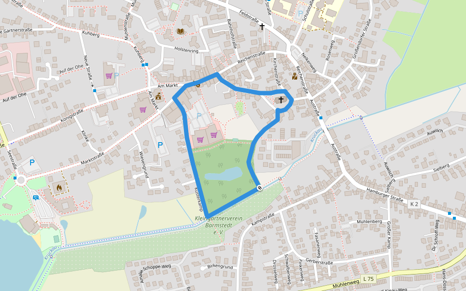 Grüner Rundweg walking route map in Barmstedt