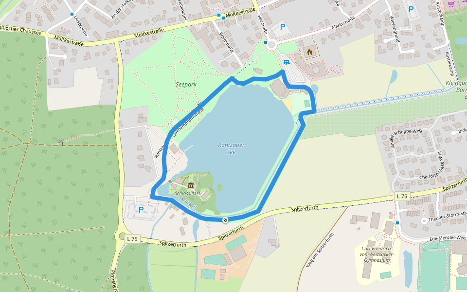 Roter Rundweg walking route map in Barmstedt