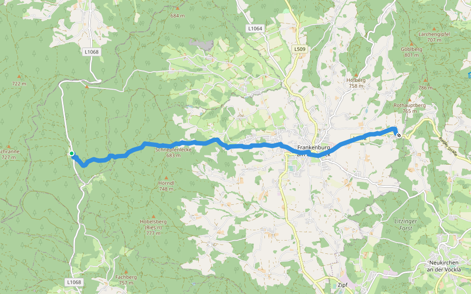 Wasserwanderweg walking route map in Redltal