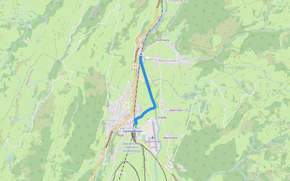 Zweisimmen - Forellensee walking route map in Zweisimmen