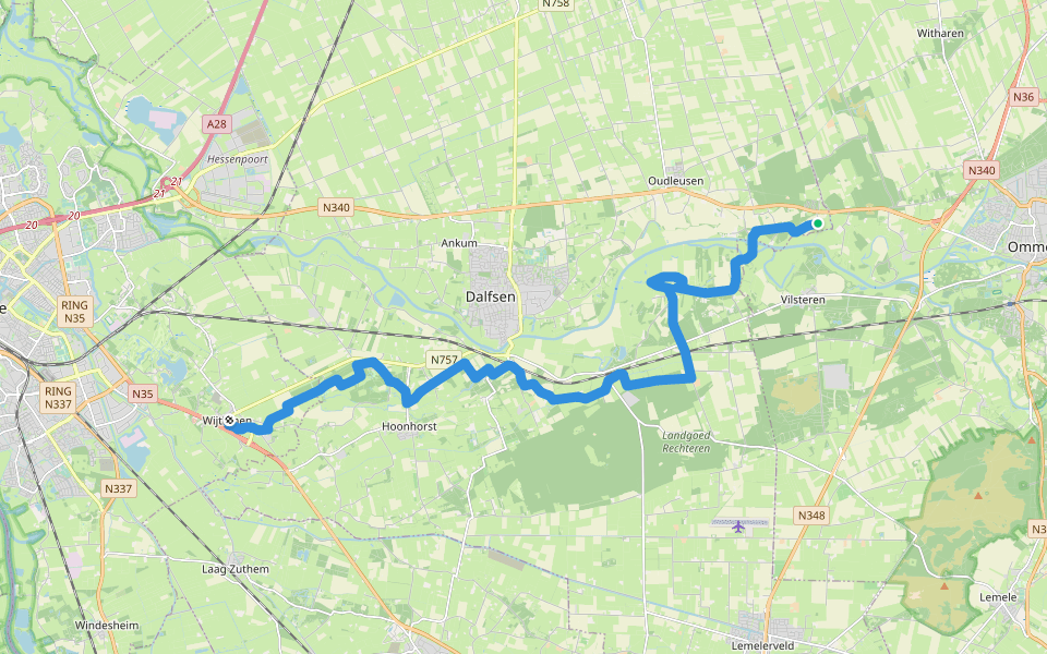 Overijssels Havezatenpad - 10 walking route map in Dalfsen