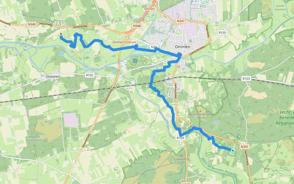 Overijssels Havezatenpad - 09 walking route map in Ommen