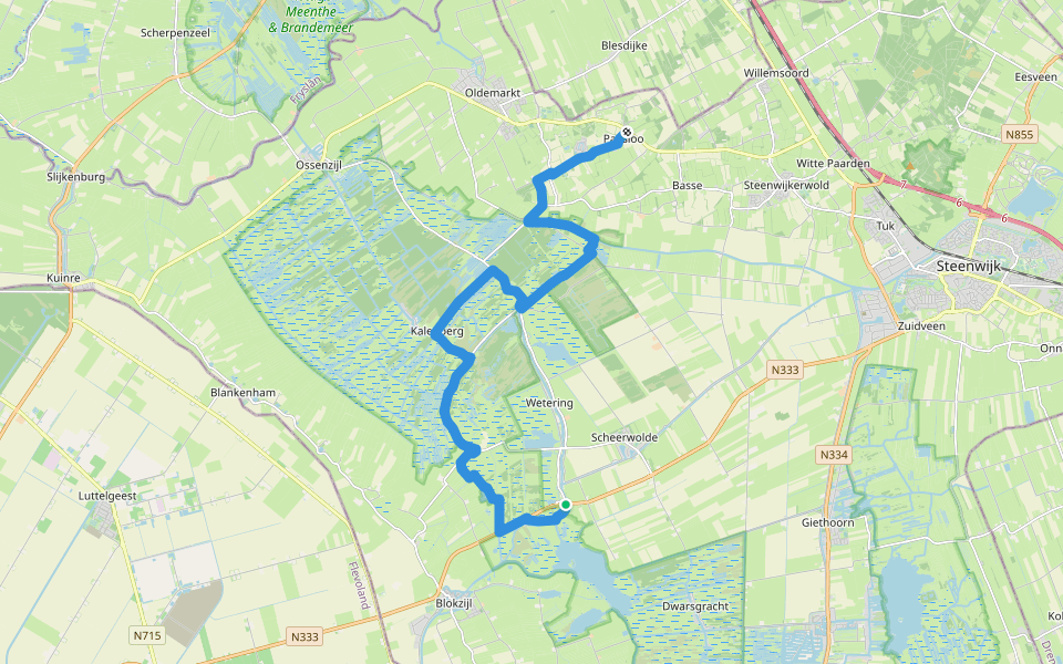 Overijssels Havezatenpad - 14 walking route map in Wetering