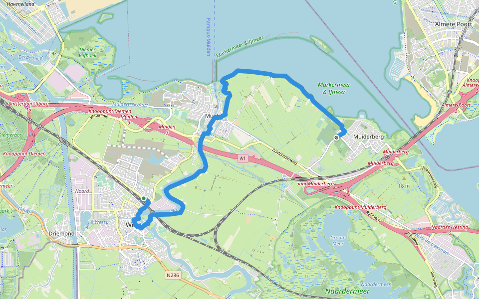 Westerborkpad - 03 walking route map in Weesp