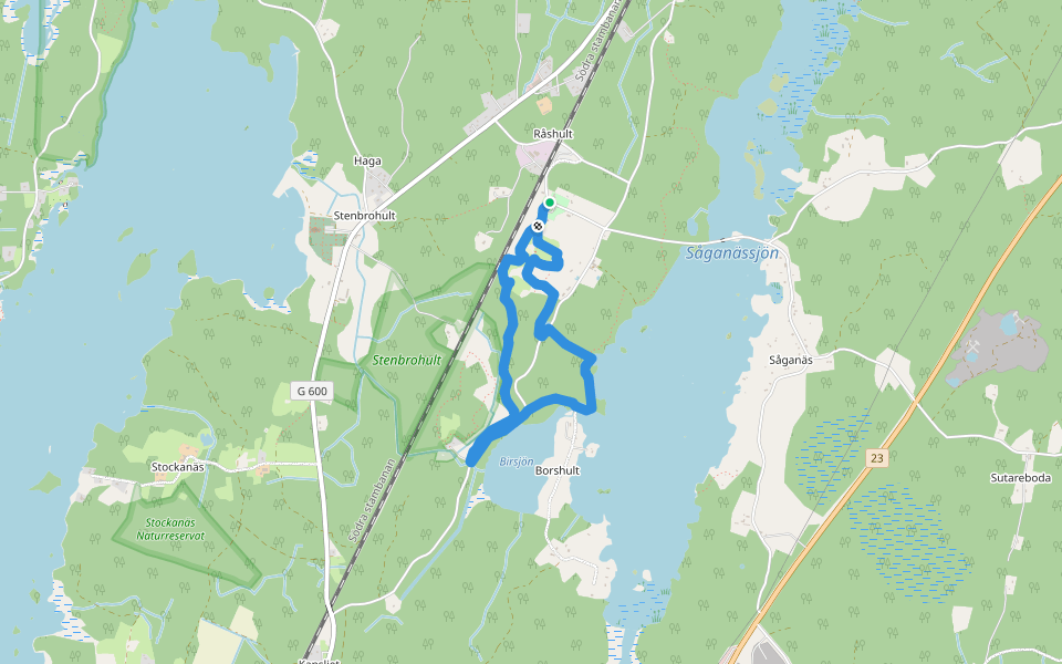 Kulturstigen walking route map in Råshult