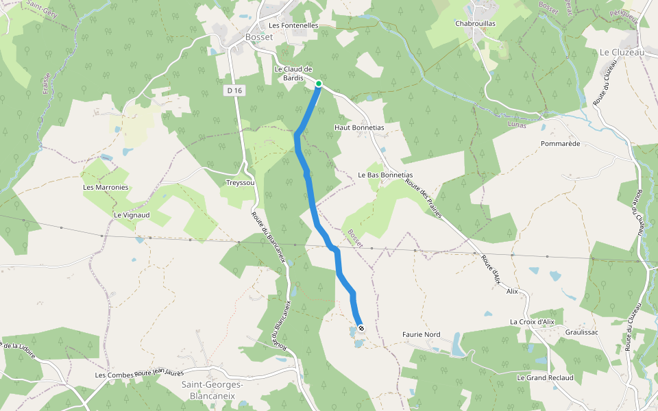 Liaison walking route map in Bosset
