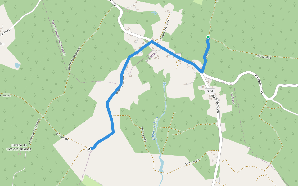 Liaison walking route map in Saint-Georges-Blancaneix