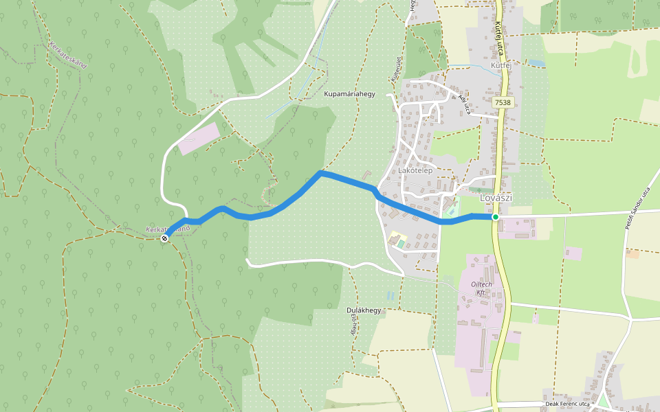 P+ (Lovászi) walking route map in Lovászi