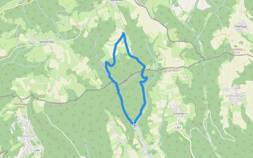 Rundwanderweg Schreibersdorf - Römergräber walking route map in Wiesfleck