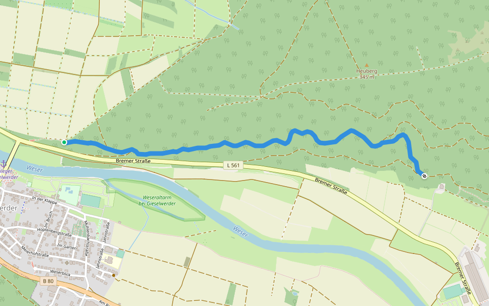 Gieselwerder Gi5 walking route map in Wesertal