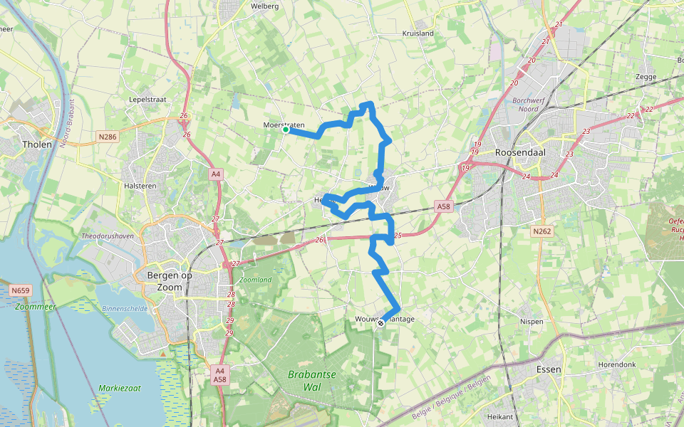Streekpad De Brabantse Wal - 3 walking route map in Moerstraten