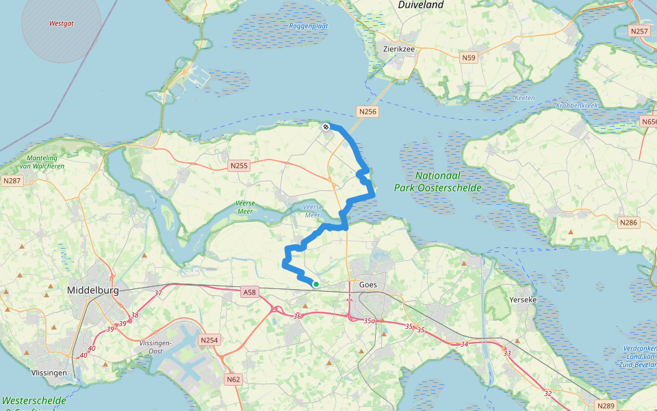 Oosterscheldepad - 03 - Wissekerke-Colijnsplaat walking route map in 's-Heer Arendskerke