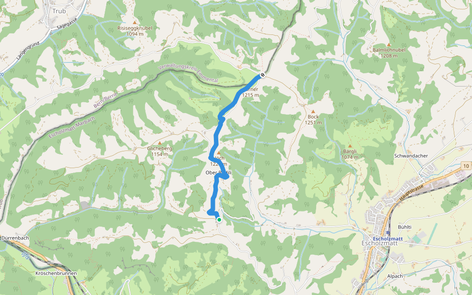 Bödeli - Turner walking route map in Escholzmatt-Marbach