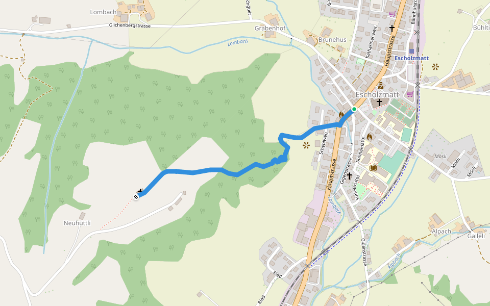 Escholzmatt - St.Anna walking route map in Escholzmatt-Marbach
