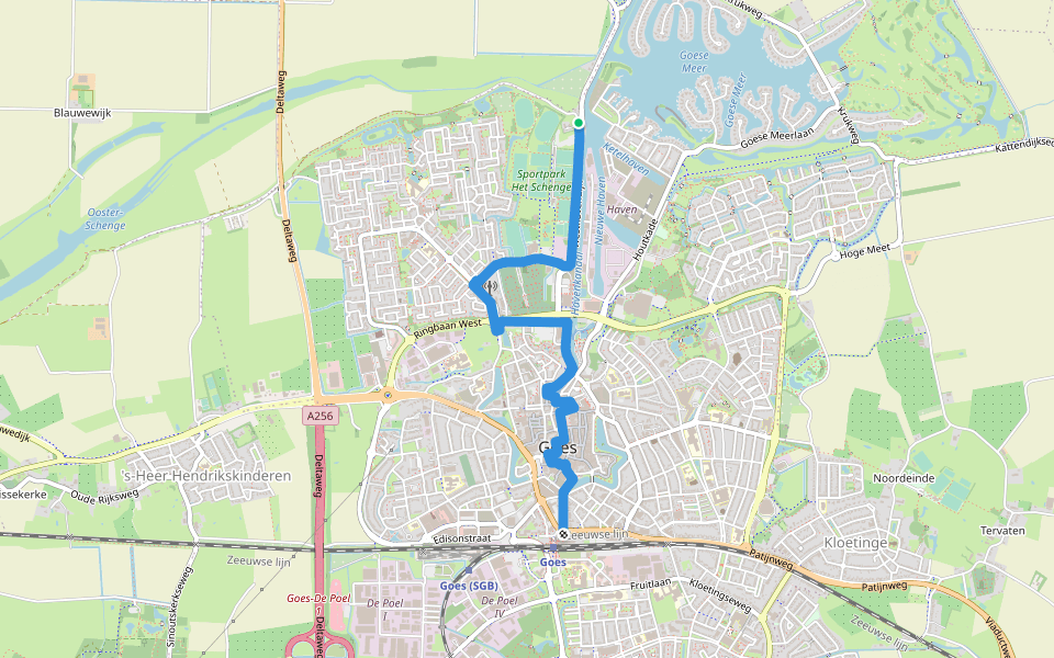 Oosterscheldepad - 02a walking route map in Goes