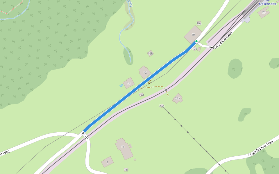 Oeschseite Station - Oeschseite walking route map in Zweisimmen