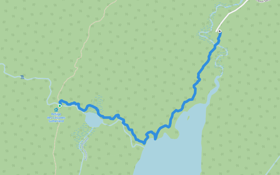 Sentier Sutherland walking route map in Saint-Michel-du-Squatec