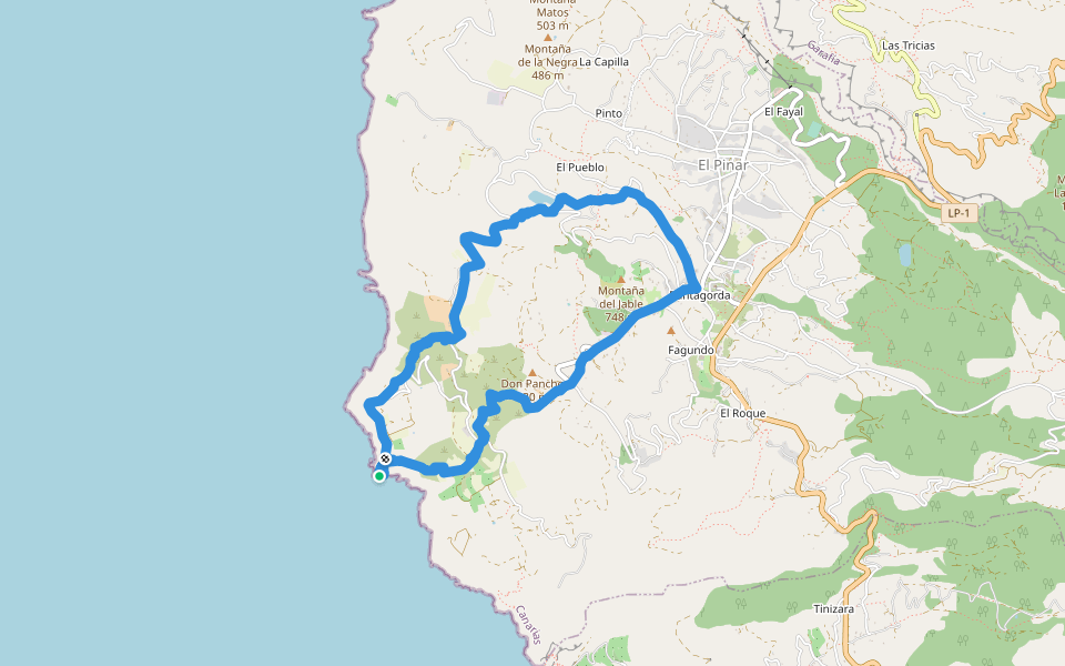 PR LP 11.2 walking route map in Puntagorda