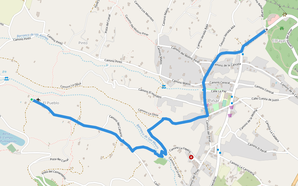SL PG 61 Mercadillo del Agricultor – Ermita de San Mauro walking route map in Puntagorda