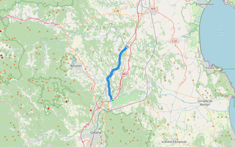 Camí de Sant Jaume (Bascara - Medinyà)) walking route map in Medinyà