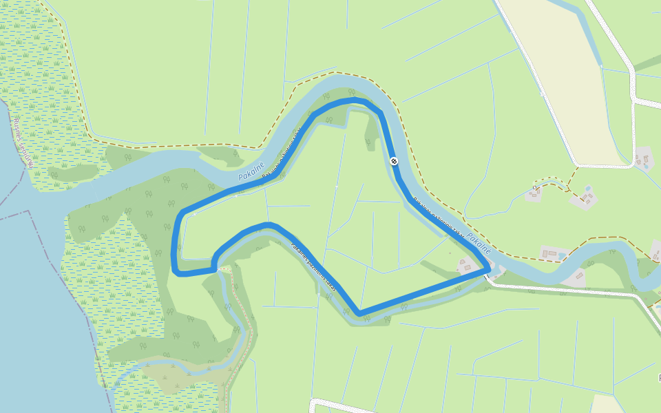 Pakalnės pažintinis takas walking route map in Rusnė