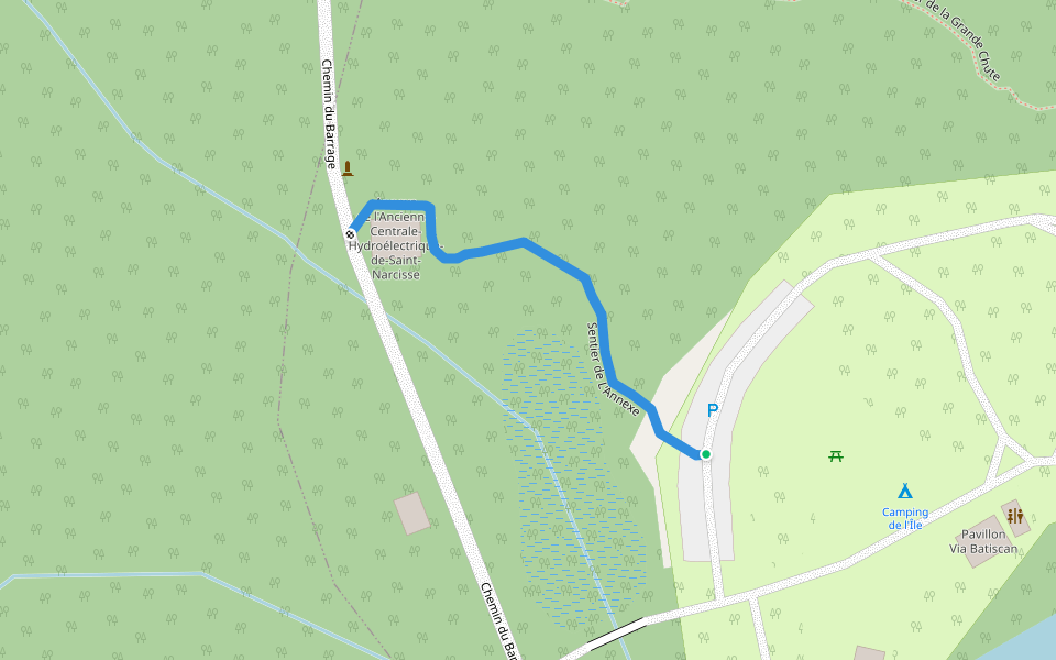 Sentier de L'Annexe walking route map in Saint-Narcisse