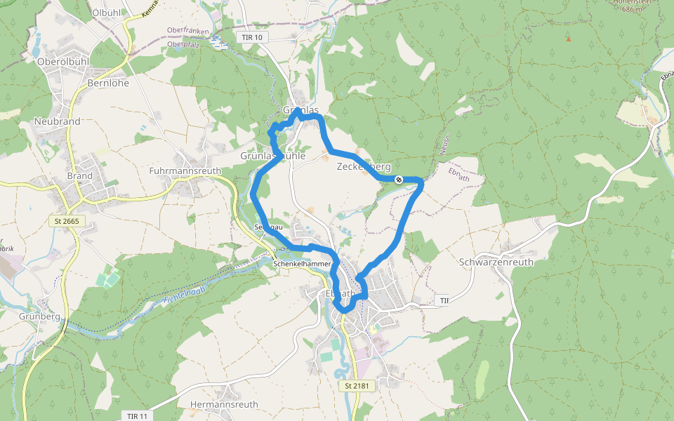 Ebnath Rundwanderweg Nr. 3 walking route map in Ebnath