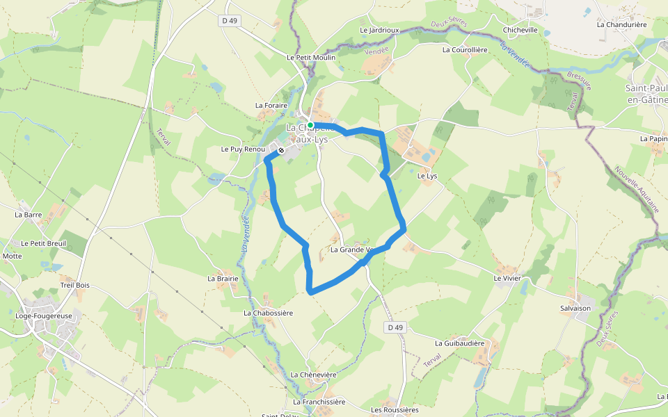 Chemin aux Étoiles - L'histoire de l'Univers walking route map in Terval