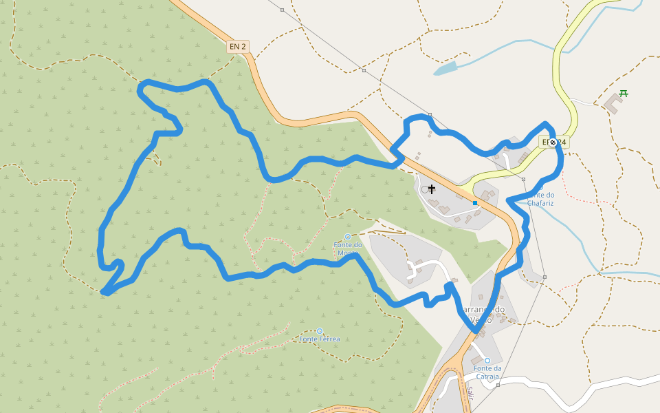 Barranco do Velho walking route map in Querença
