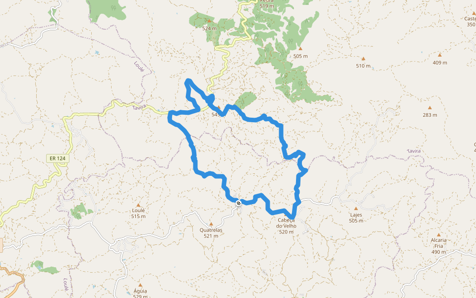 Cerros de Sobro walking route map in Cabanas