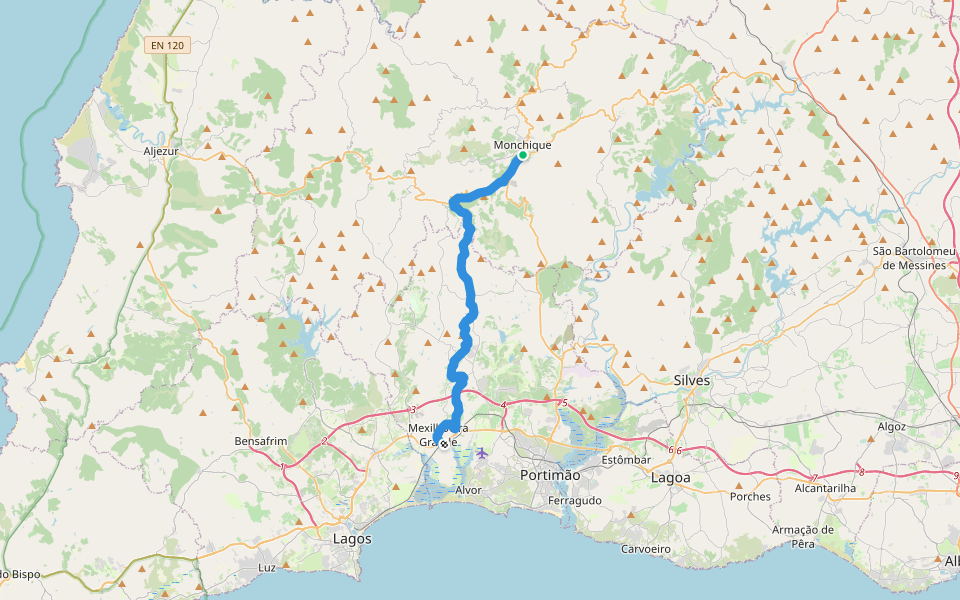 Via Algarviana - Ligação 3: Mex. Grande - Monchique walking route map in Monchique