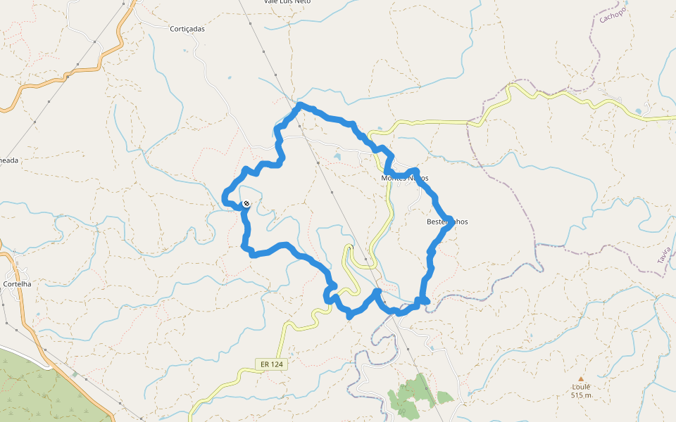 Montes Novos walking route map in Querença