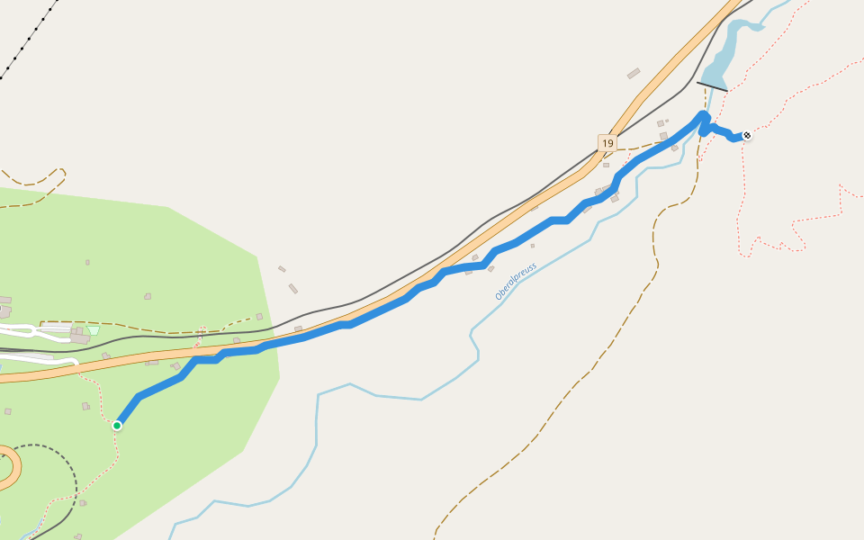 Unter Nätschen - Schöni walking route map in Andermatt
