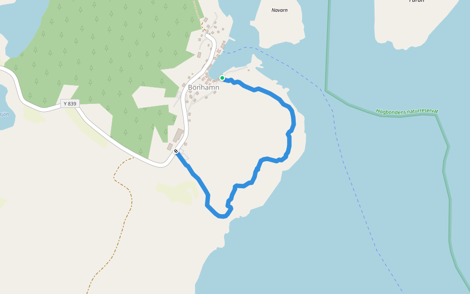 Naturstigen walking route map in Bönhamn