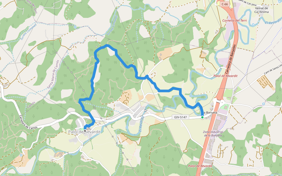 Ruta dels indrets amb història - 2 walking route map in Palol de Revardit