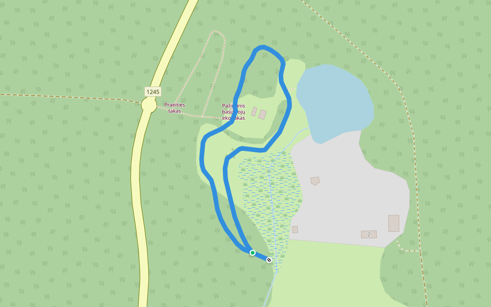 Pažintinis basų kojų eko takas walking route map in Mūrelis