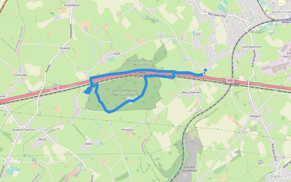 Grunhaut walking route map in Welkenraedt