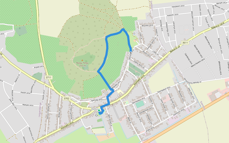 Nagy-hegyi tanösvény walking route map in Bekecs