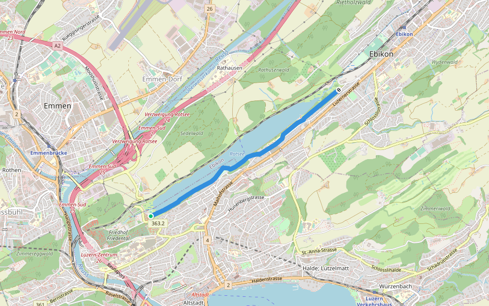 Rotsee West (Süd) - Rotsee Ost (Süd)