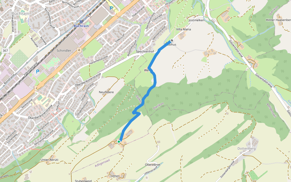 Ober Äbrüti - Spächten walking route map in Ebikon