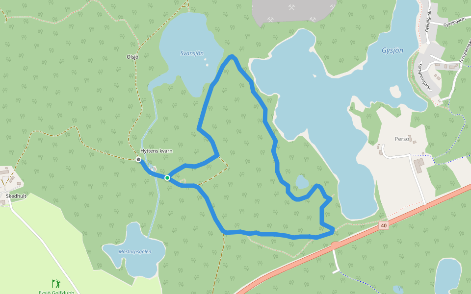 Persöspåret walking route map in Eksjö