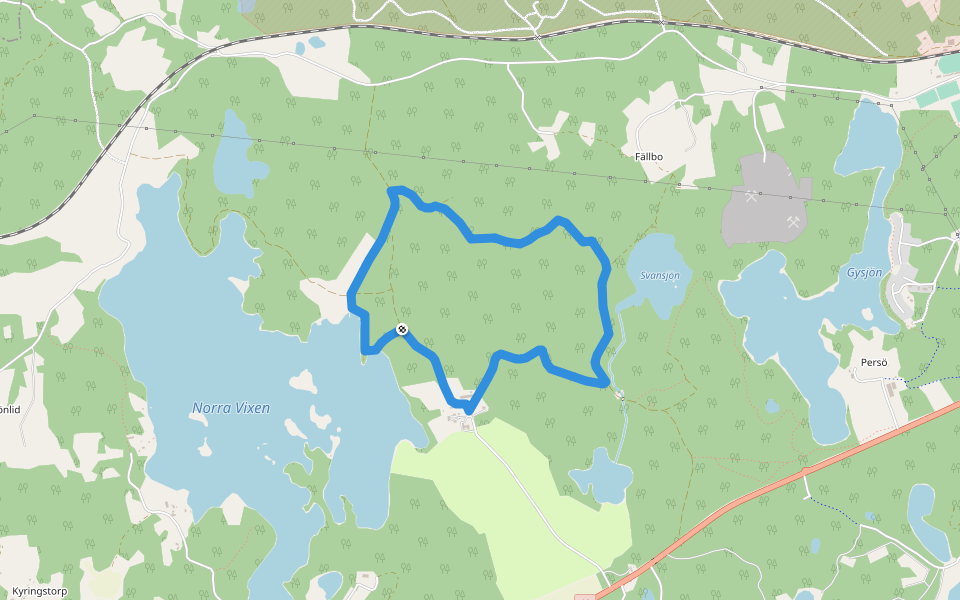 Skedhultspåret walking route map in Eksjö