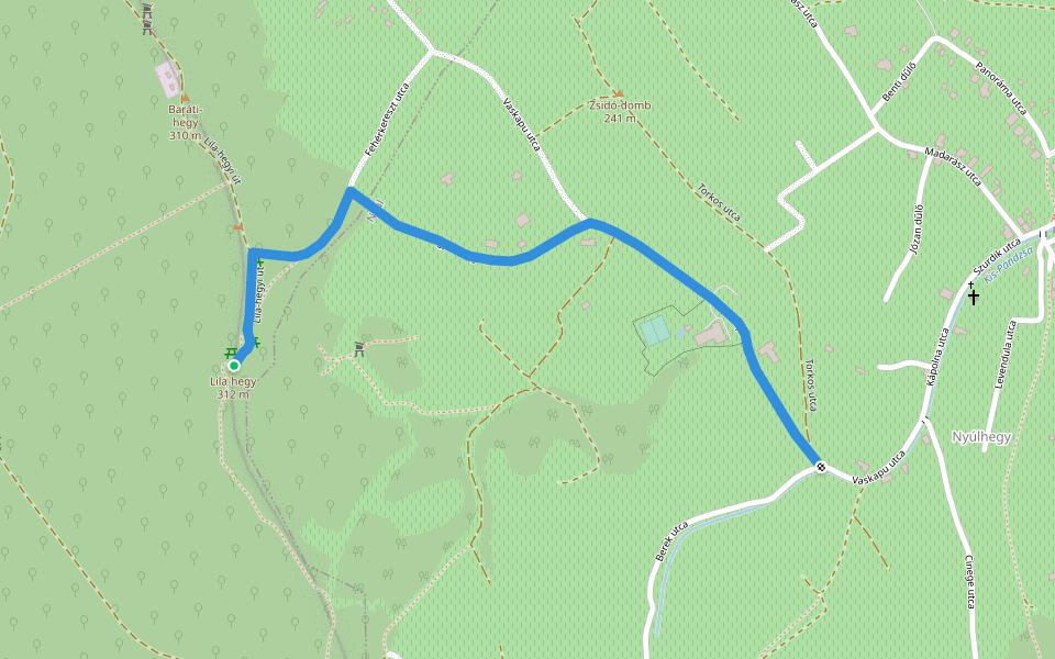 Z▲ (Nyúl kilátó) walking route map in Győrújbarát